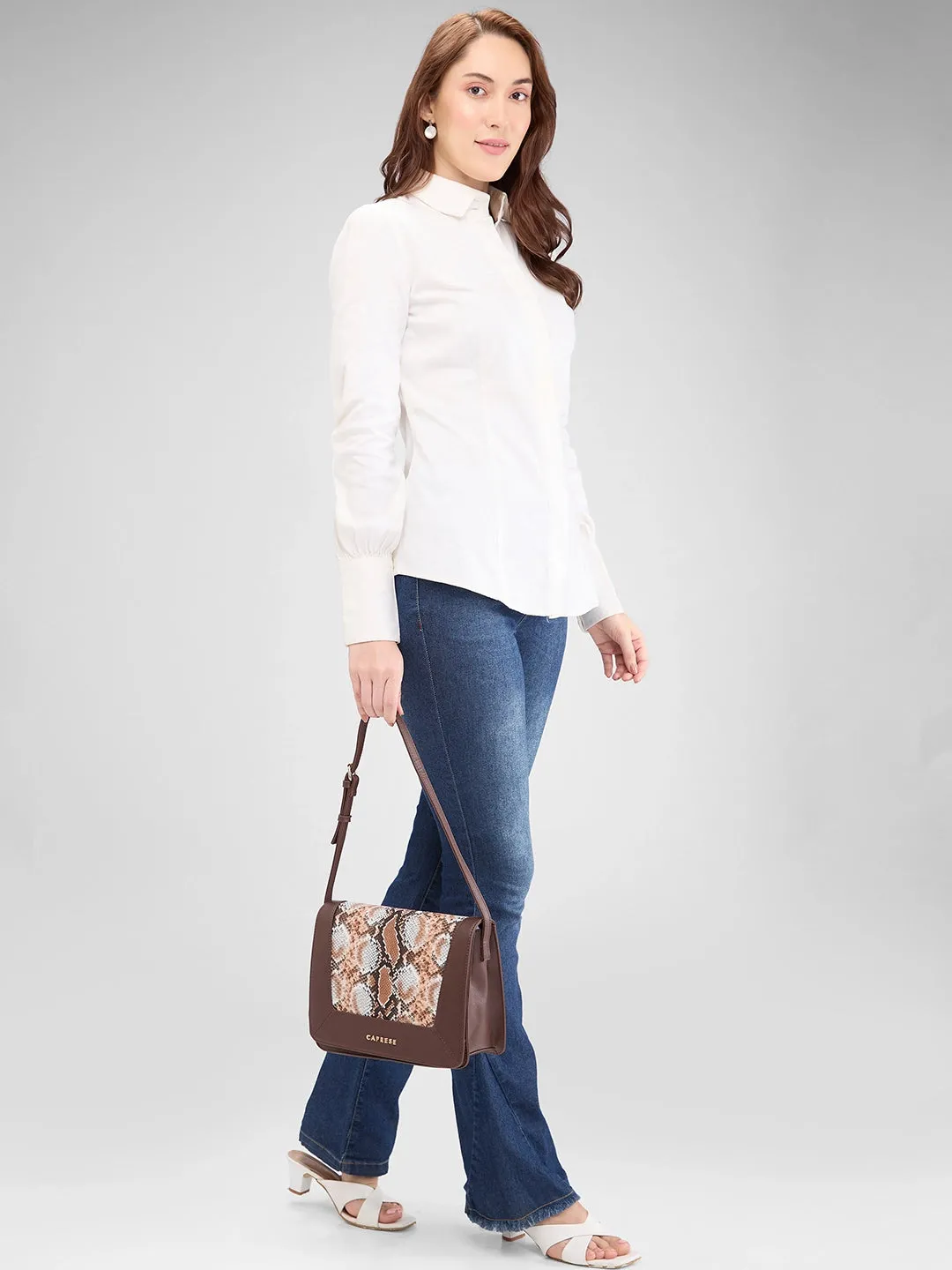 Caprese Vittoria Medium Chocolate Satchel Bag