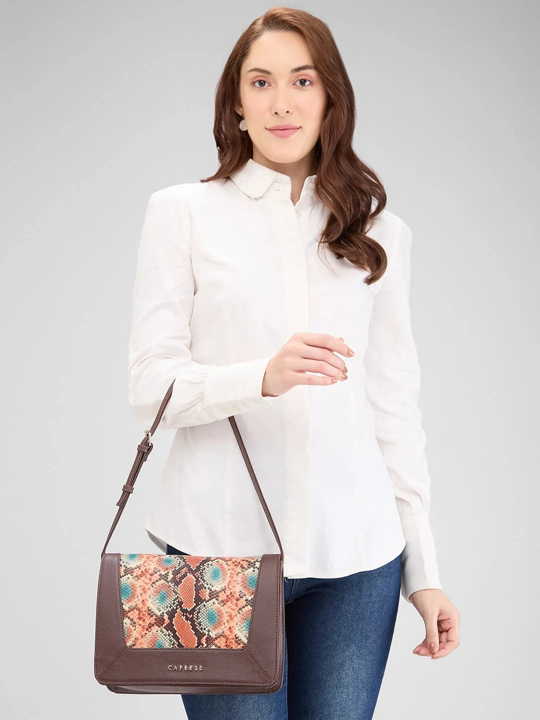 Caprese Vittoria Medium Chocolate Satchel Bag