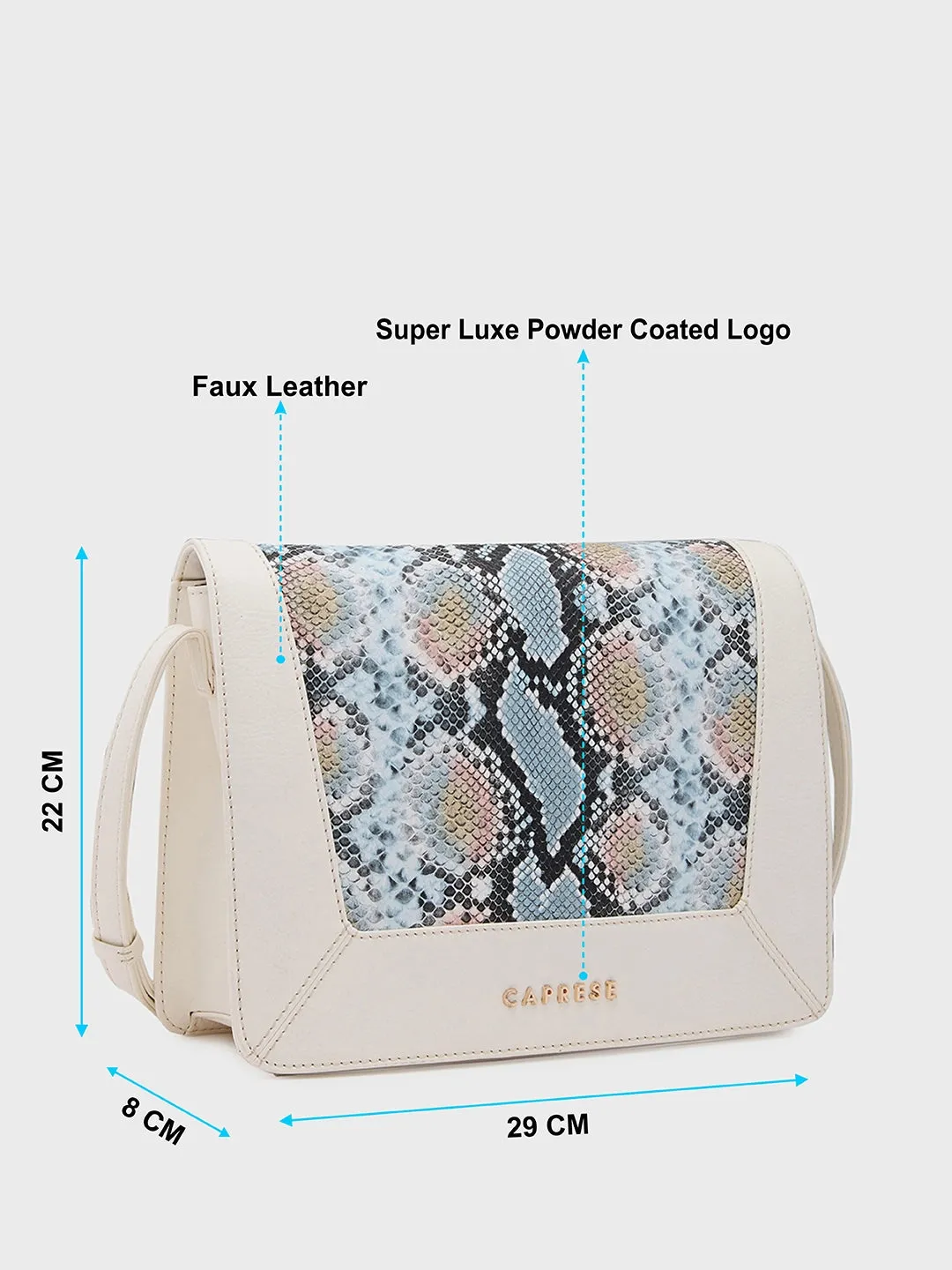 Caprese Vittoria Medium Off White Satchel Bag
