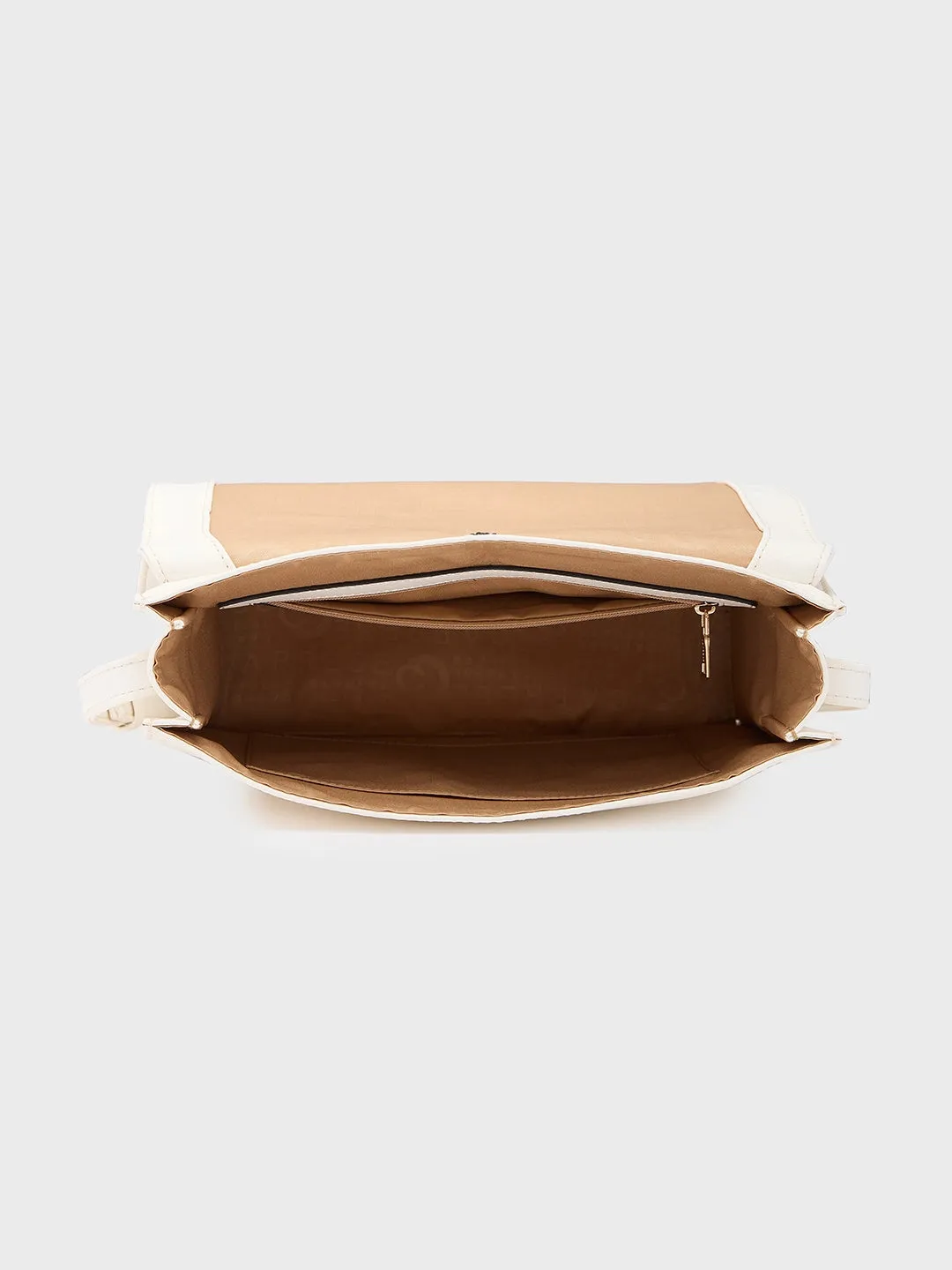 Caprese Vittoria Medium Off White Satchel Bag