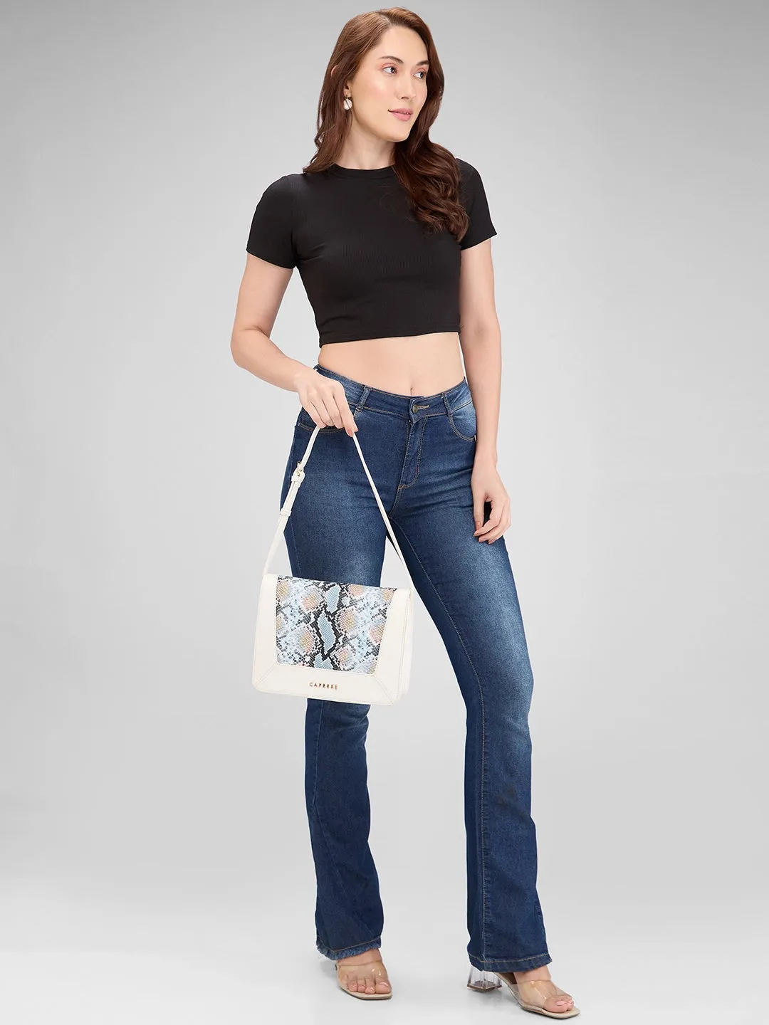 Caprese Vittoria Medium Off White Satchel Bag