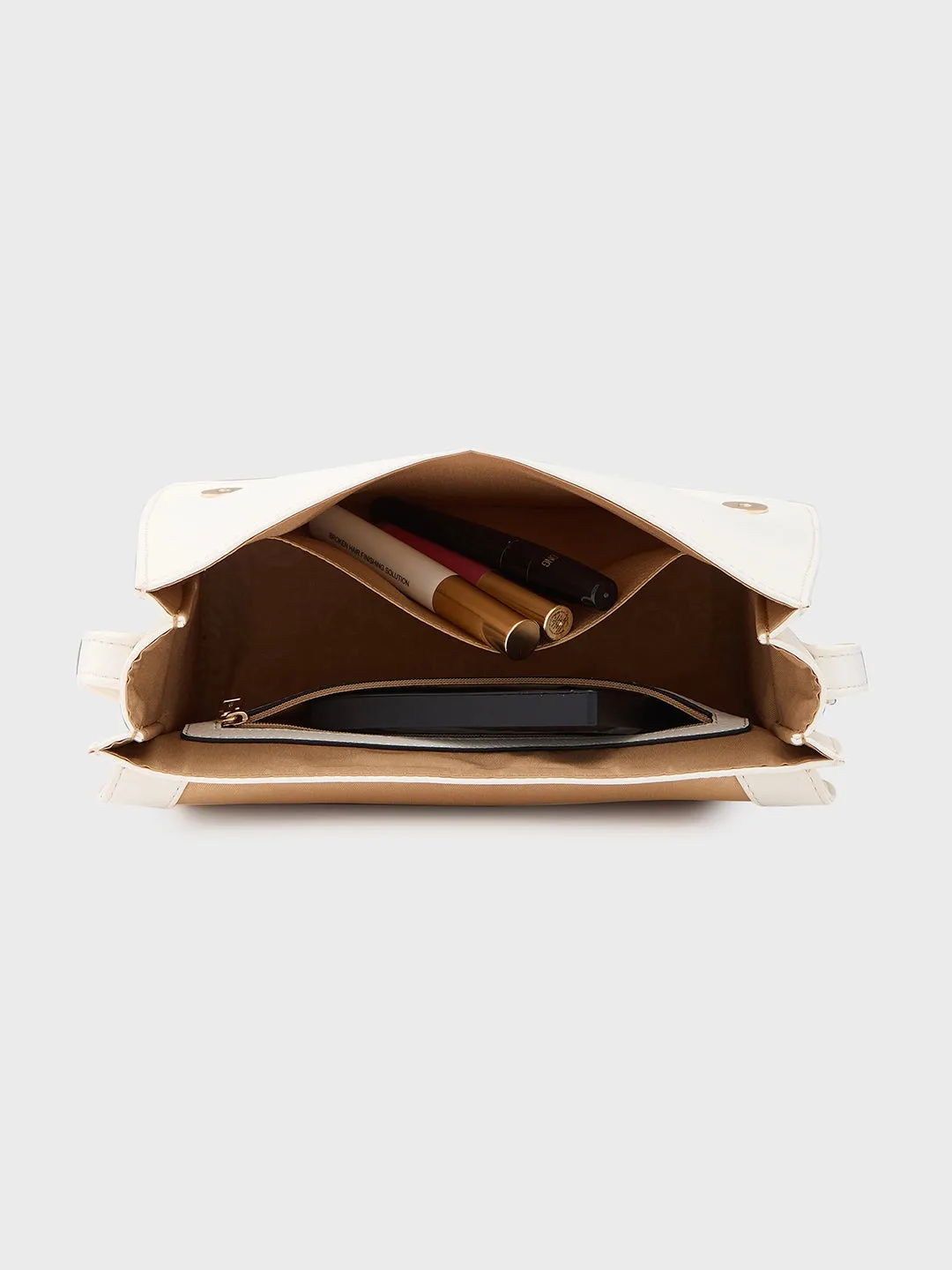 Caprese Vittoria Medium Off White Satchel Bag