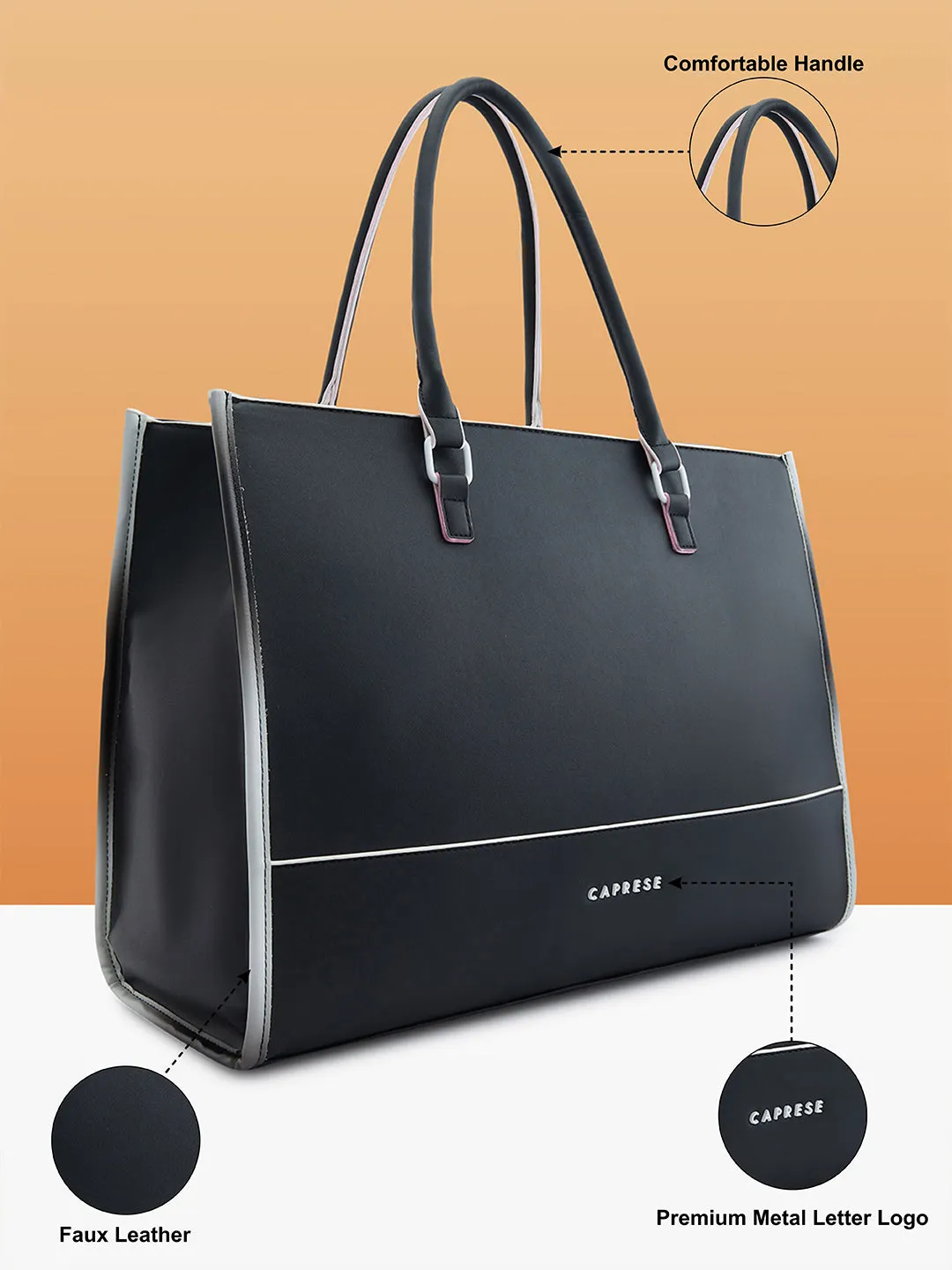 Caprese Vivian Large Black Duffle Bag