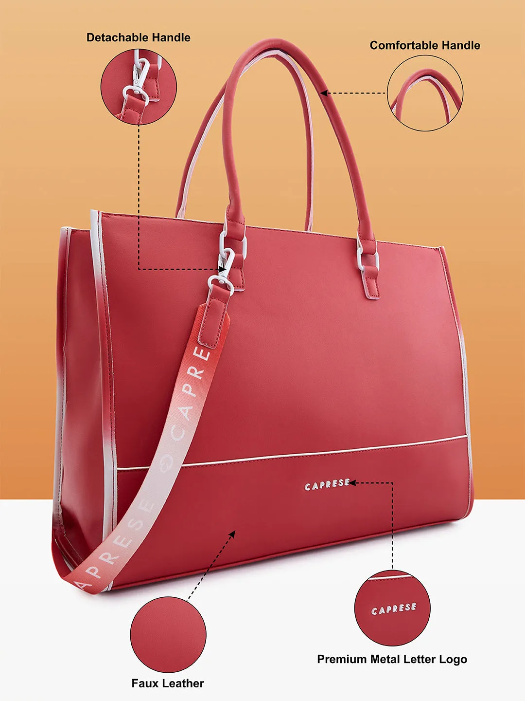 Caprese Vivian Large Red Tote Bag