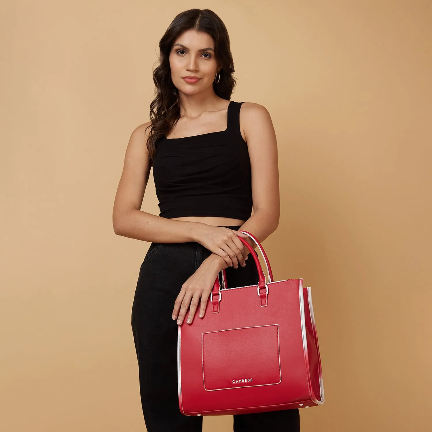 Caprese Vivian Medium Red Tote Bag