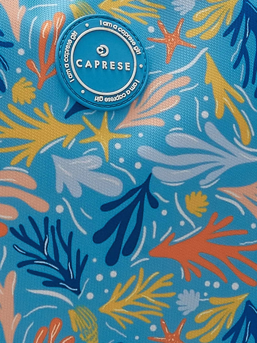 Caprese Xenia X Large Printed Light Blue Laptop Backpack
