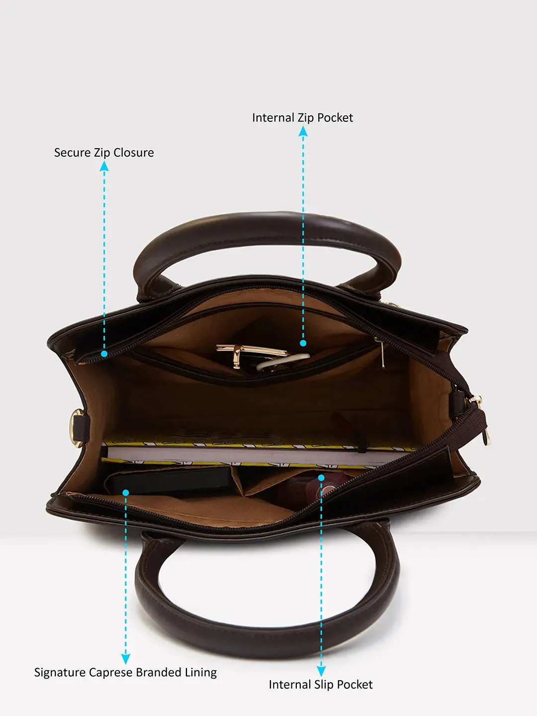 Caprese Zeta Medium Chocolate Tote Bag