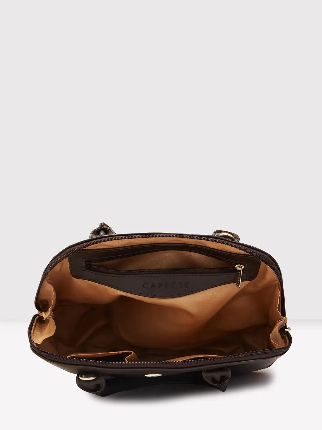 Caprese Zeta Medium Quilted Chocolate Satchel Bag