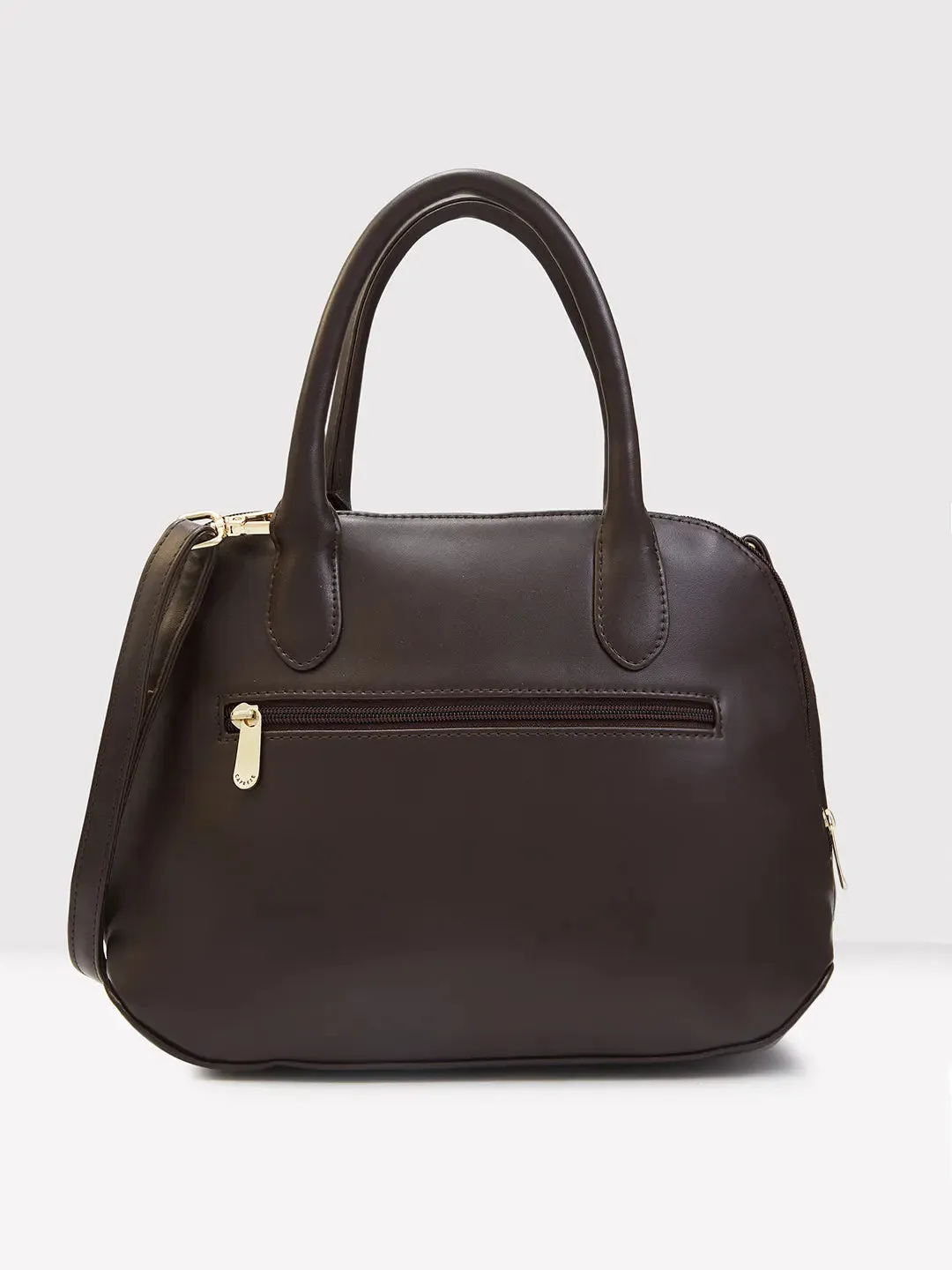 Caprese Zeta Medium Quilted Chocolate Satchel Bag