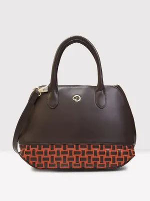 Caprese Zeta Medium Quilted Chocolate Satchel Bag