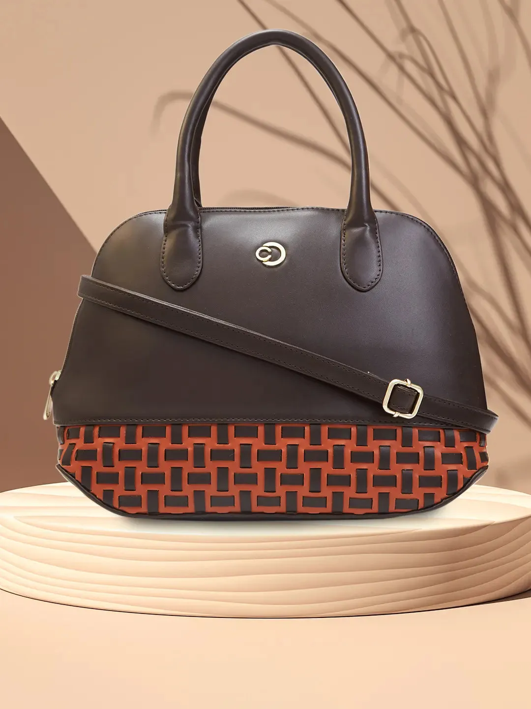 Caprese Zeta Medium Quilted Chocolate Satchel Bag