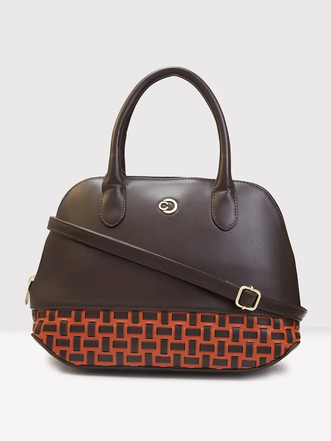 Caprese Zeta Medium Quilted Chocolate Satchel Bag