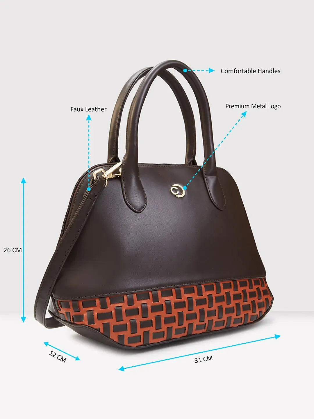 Caprese Zeta Medium Quilted Chocolate Satchel Bag