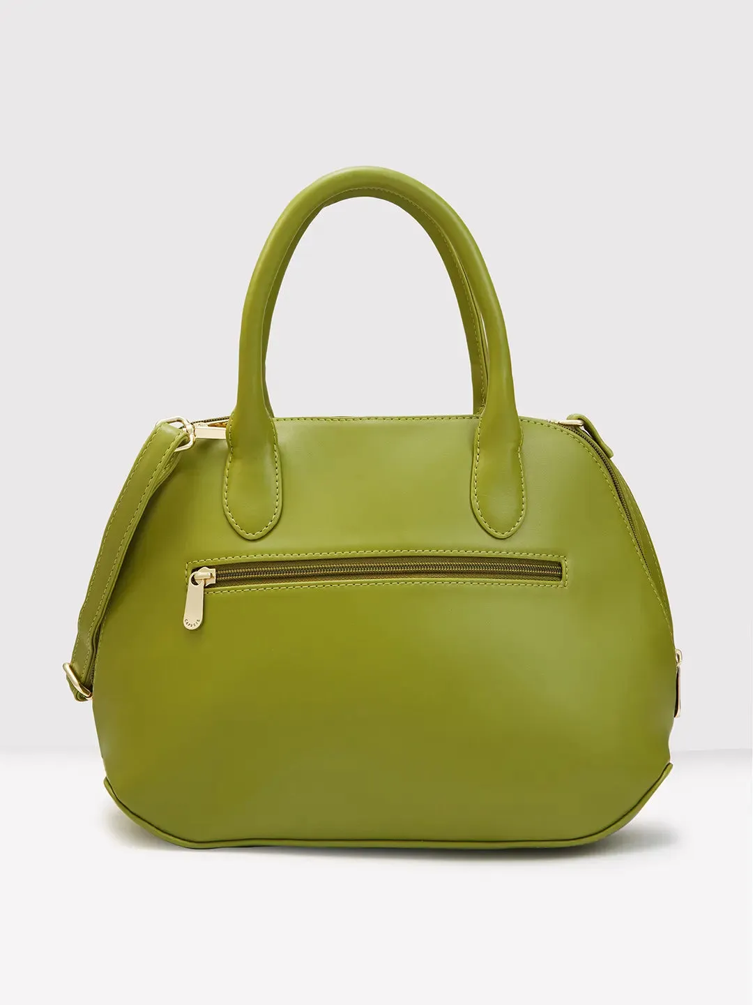Caprese Zeta Medium Quilted Olive Satchel Bag