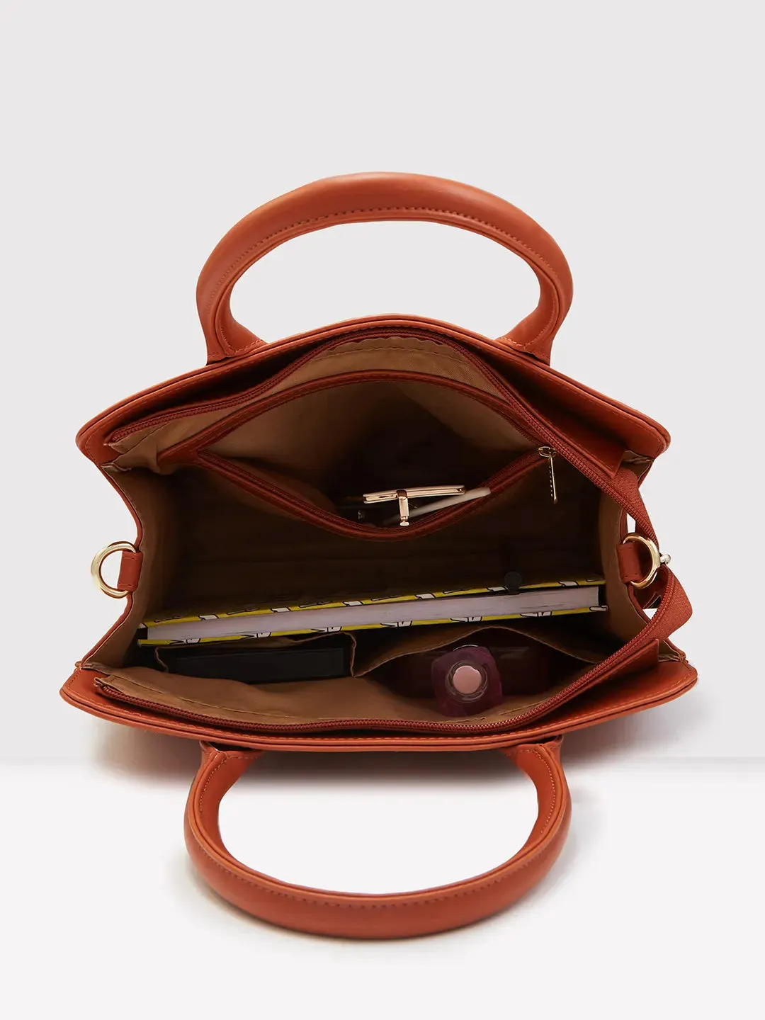 Caprese Zeta Medium Tan Tote Bag