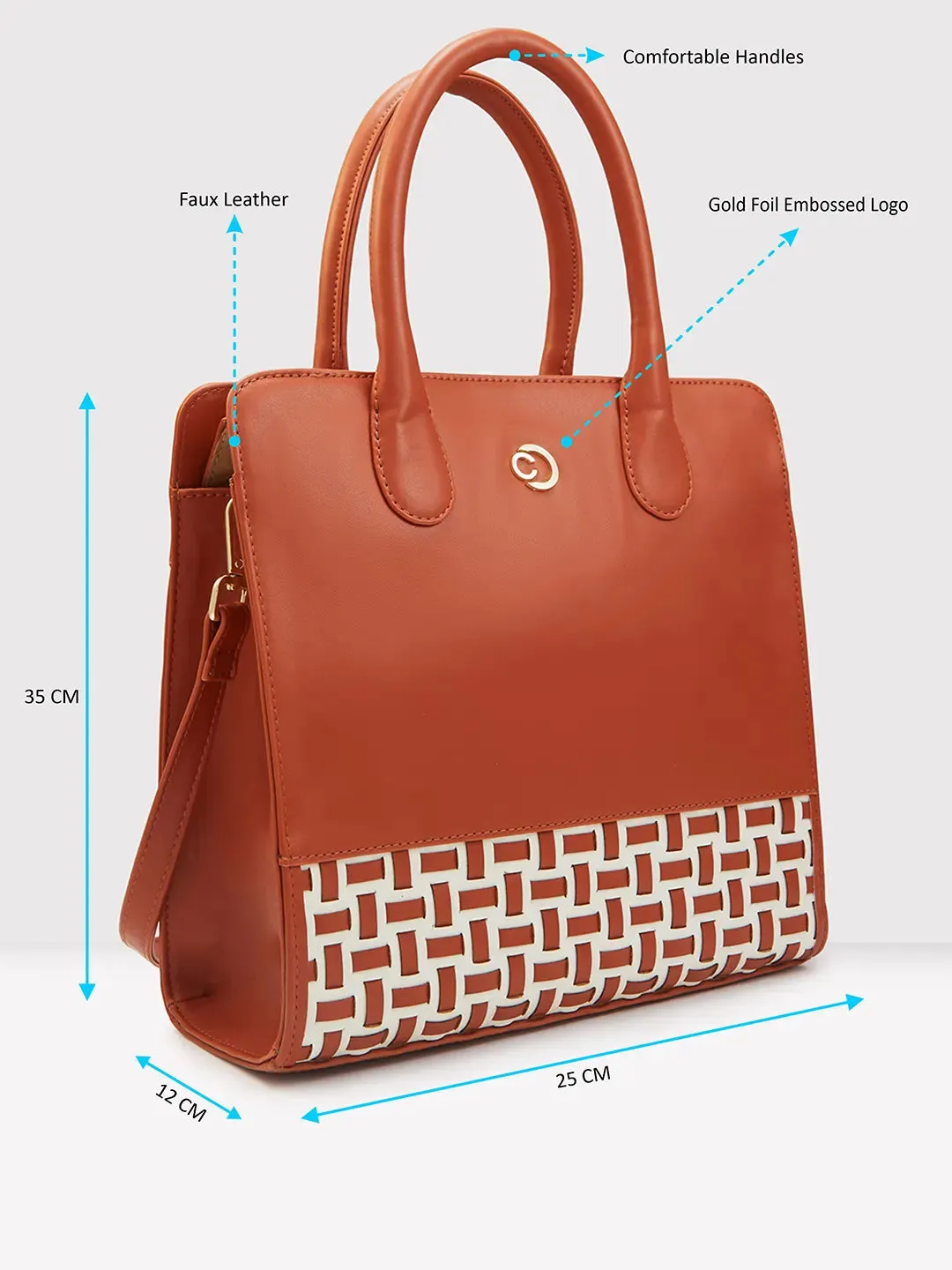 Caprese Zeta Medium Tan Tote Bag