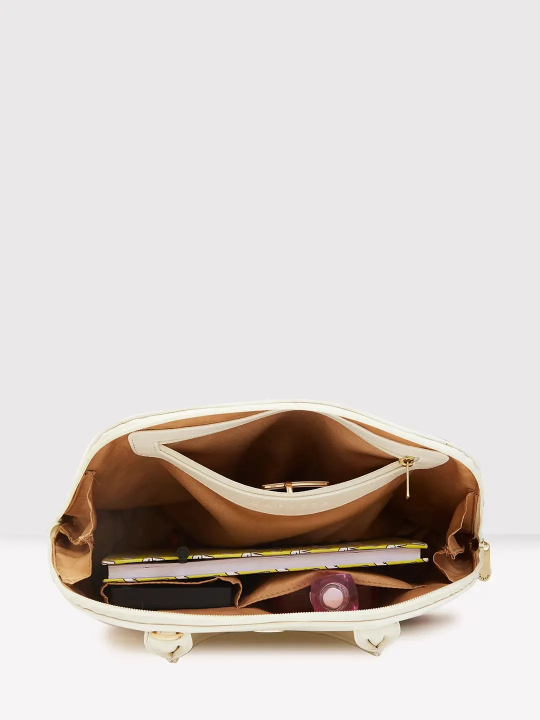 Caprese Zeta Medium Vanilla Satchel Bag