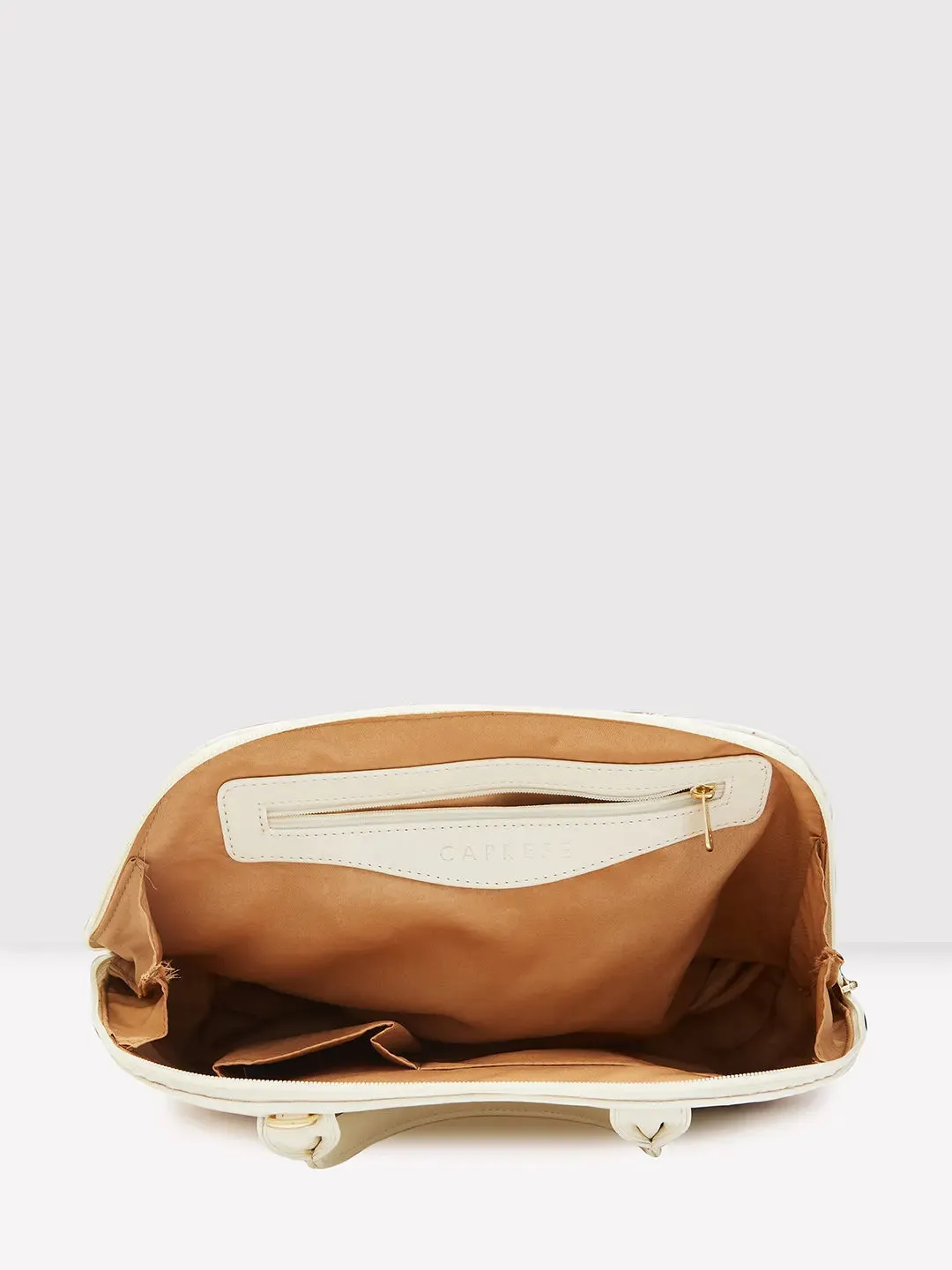 Caprese Zeta Medium Vanilla Satchel Bag