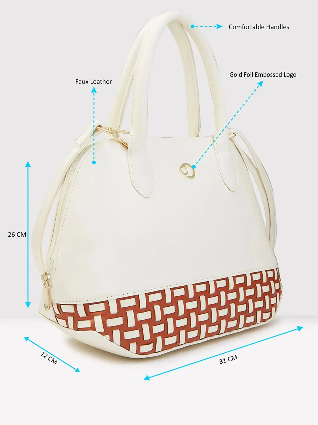 Caprese Zeta Medium Vanilla Satchel Bag