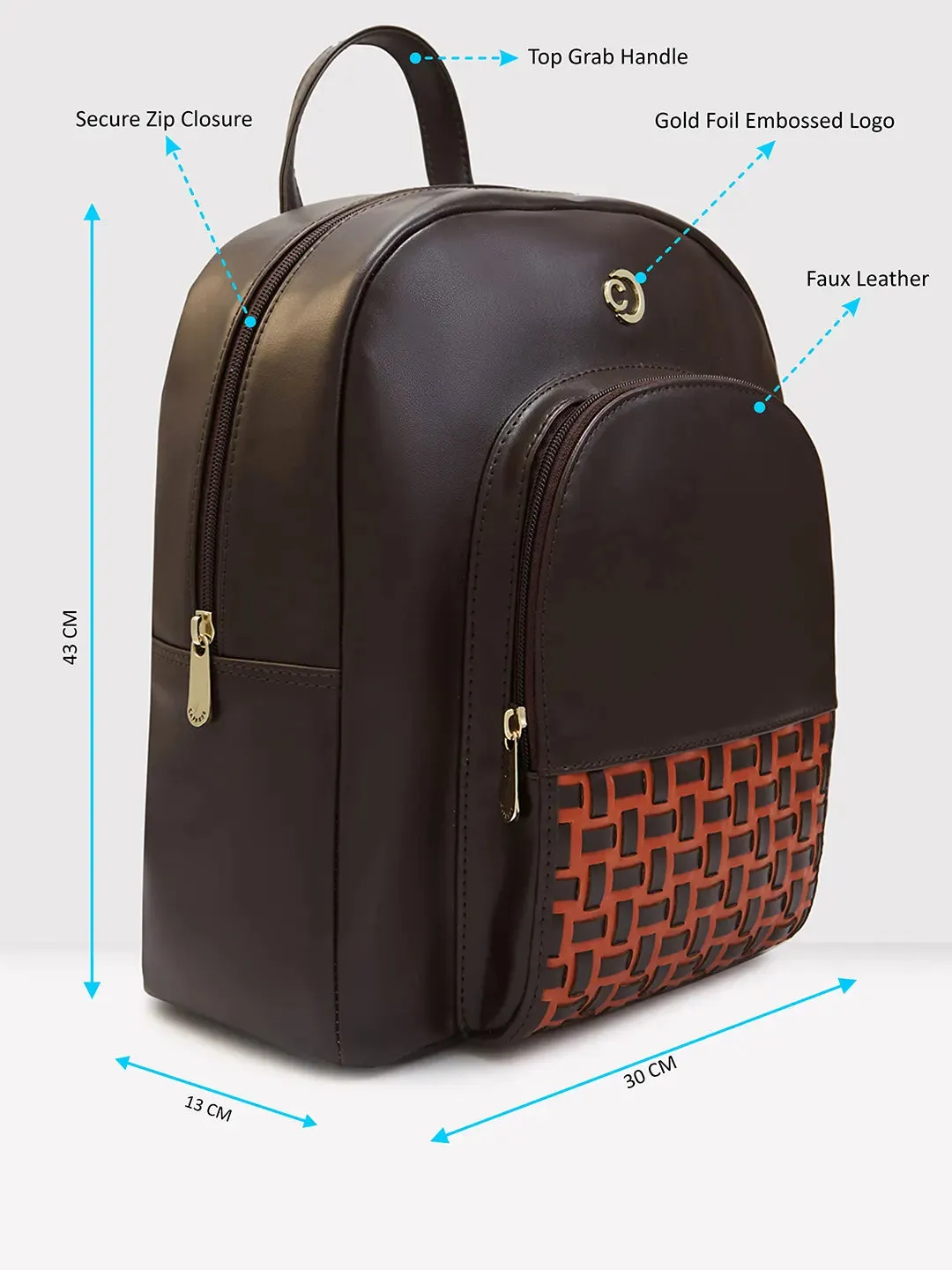 Caprese Zeta Quilted Large Chocolate Backpack