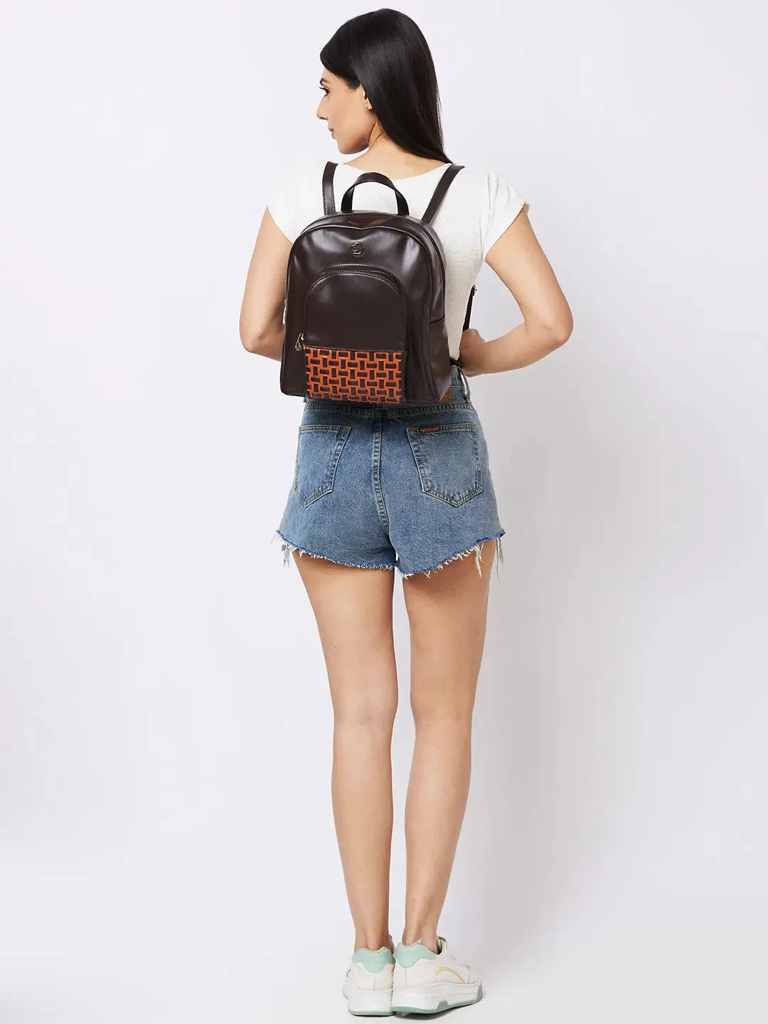 Caprese Zeta Quilted Large Chocolate Backpack
