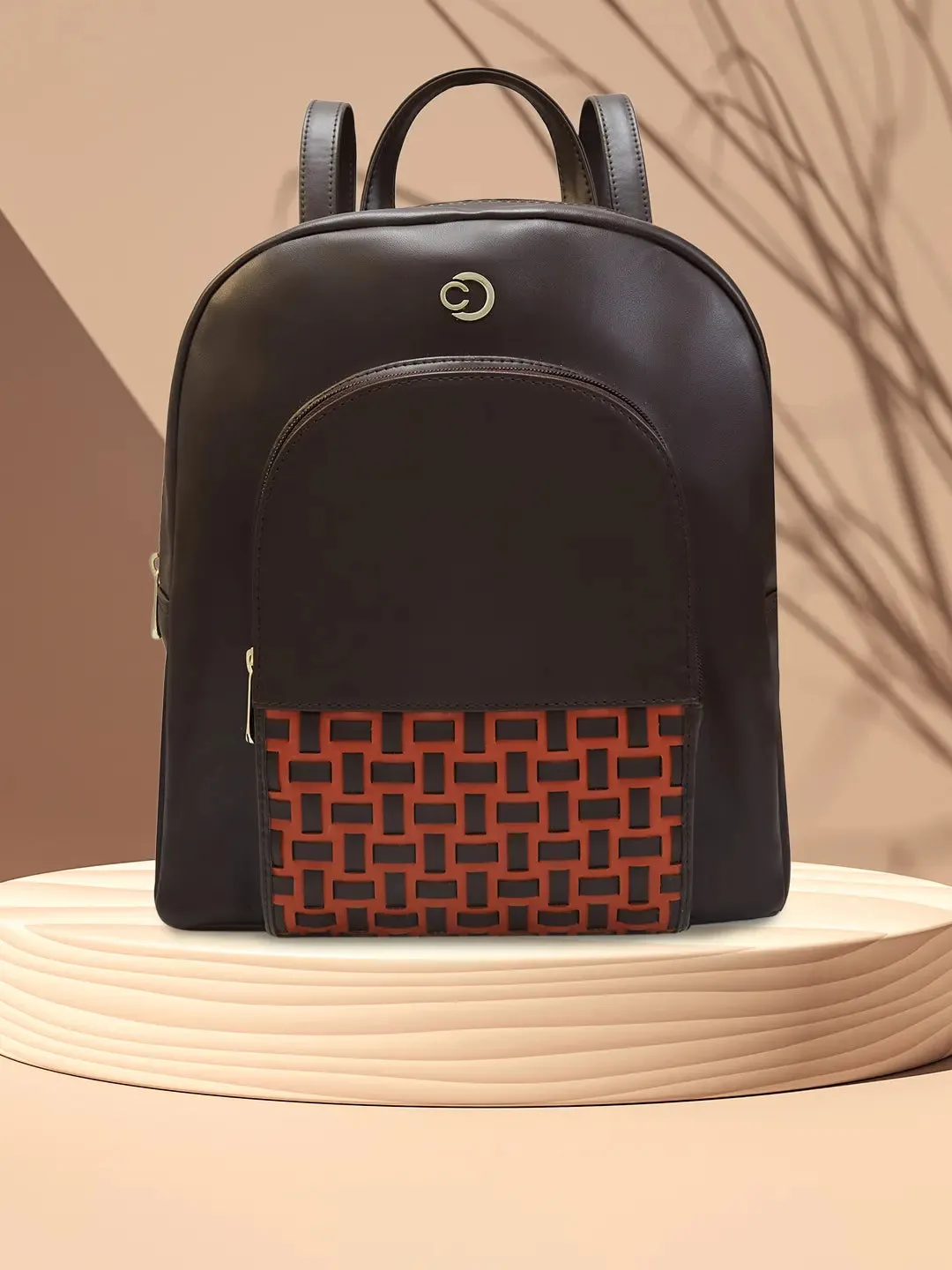 Caprese Zeta Quilted Large Chocolate Backpack