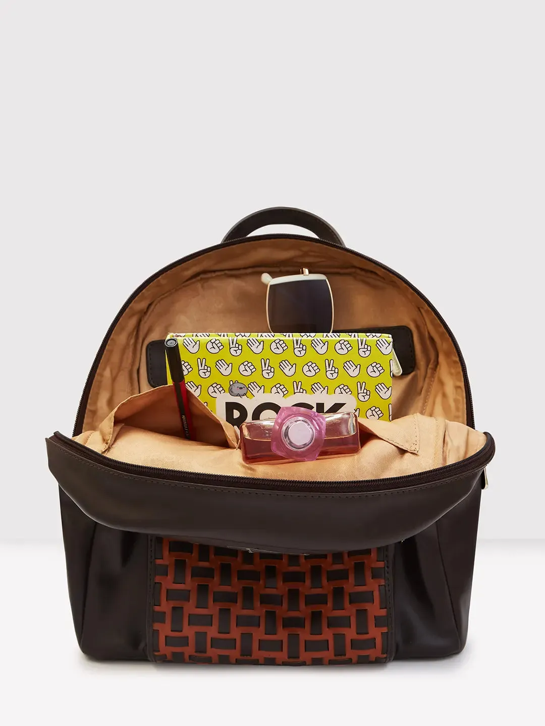Caprese Zeta Quilted Large Chocolate Backpack