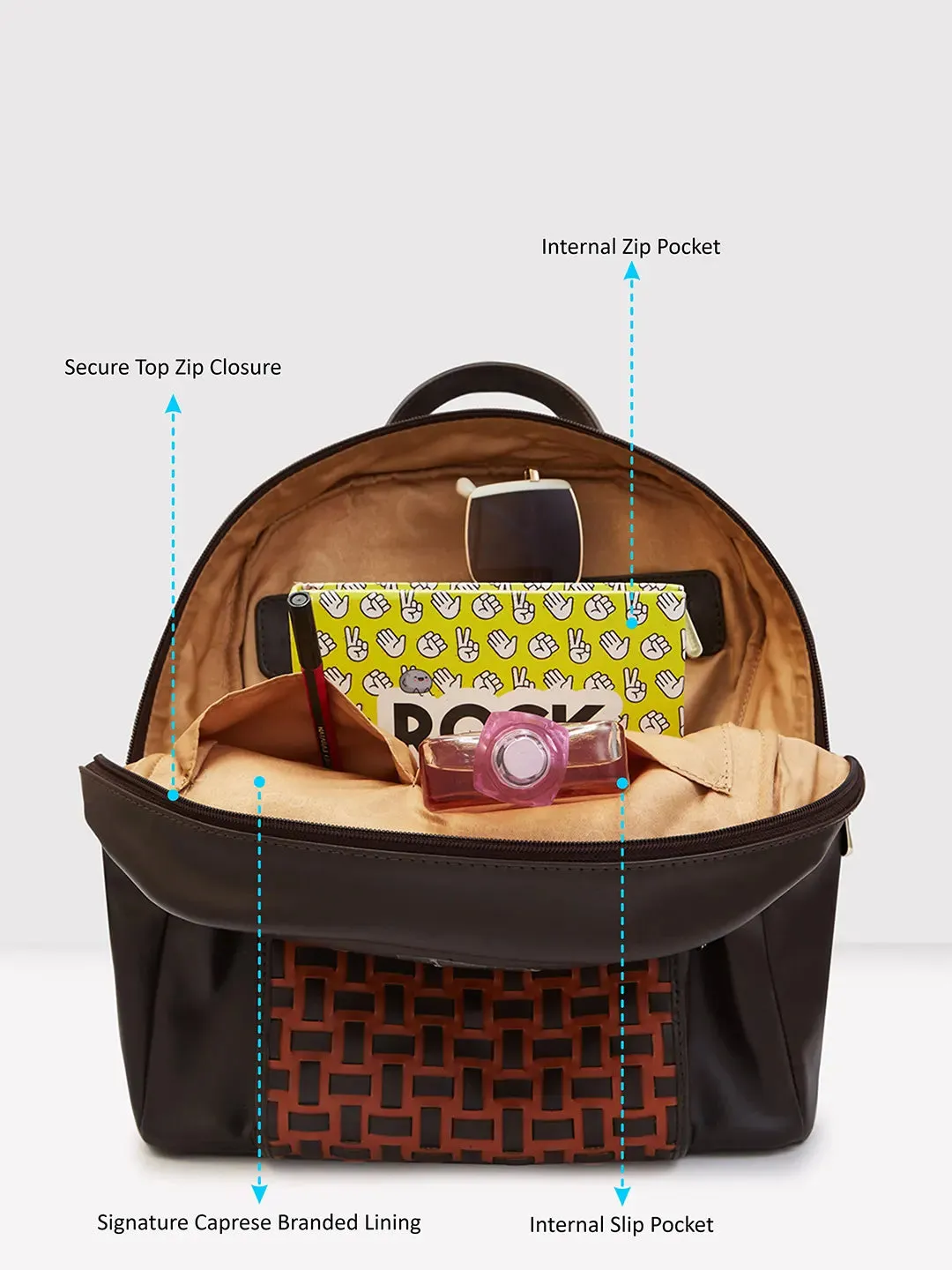 Caprese Zeta Quilted Large Chocolate Backpack