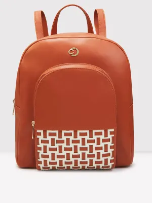 Caprese Zeta Quilted Large Tan Backpack