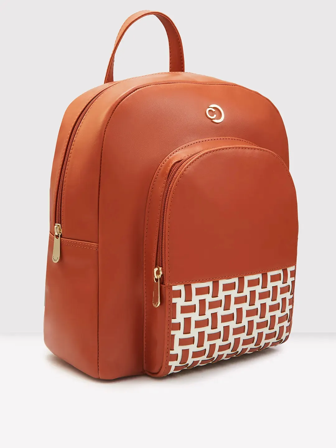 Caprese Zeta Quilted Large Tan Backpack