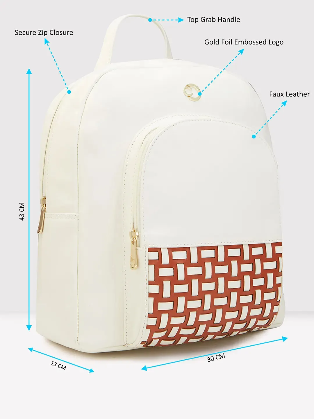 Caprese Zeta Quilted Large Vanilla Backpack