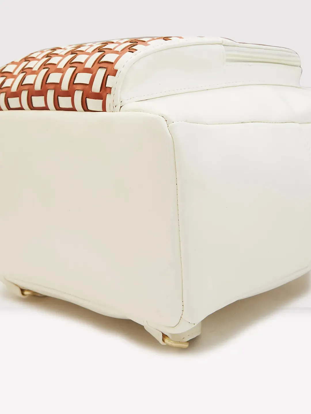 Caprese Zeta Quilted Large Vanilla Backpack