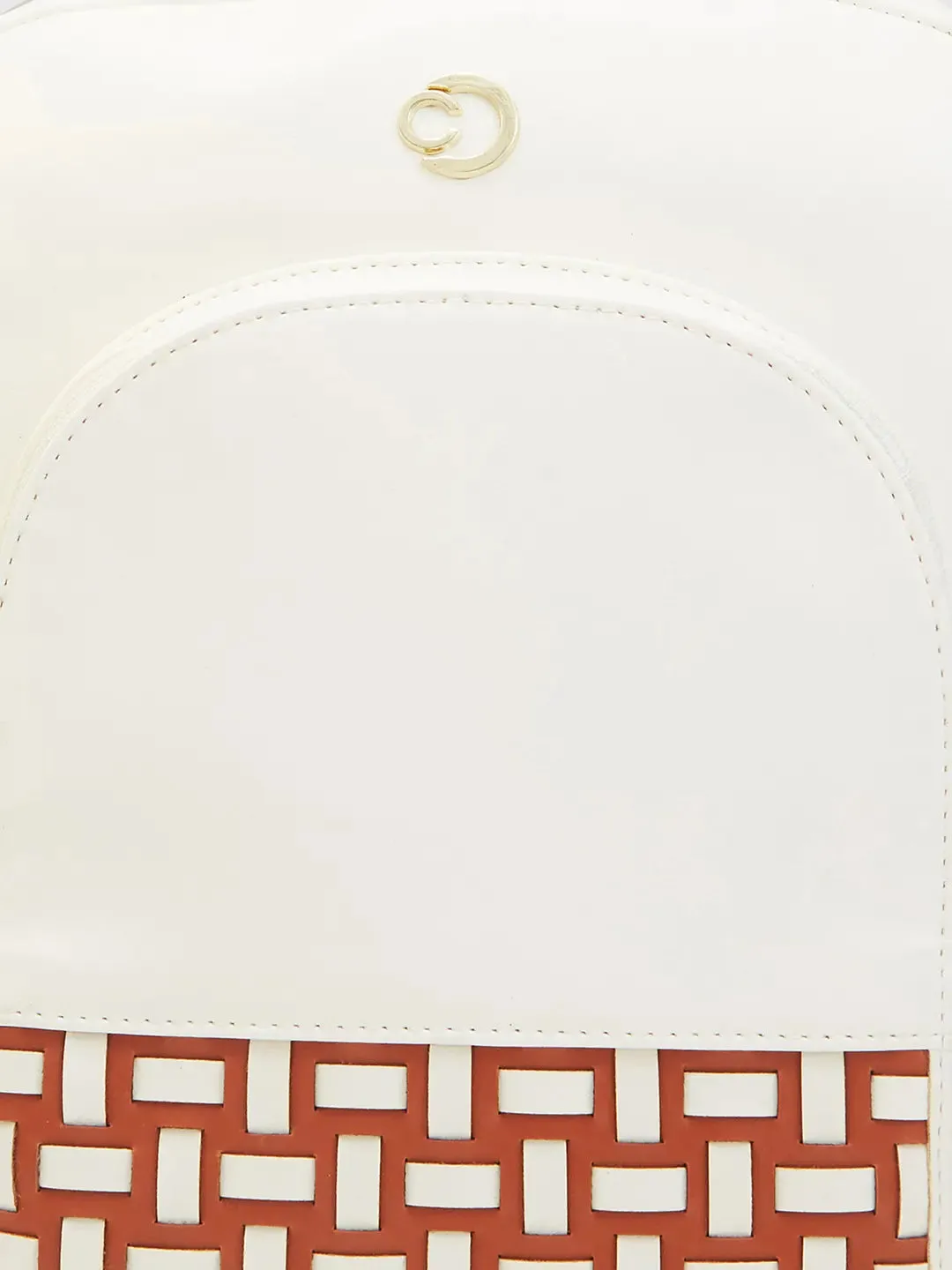 Caprese Zeta Quilted Large Vanilla Backpack