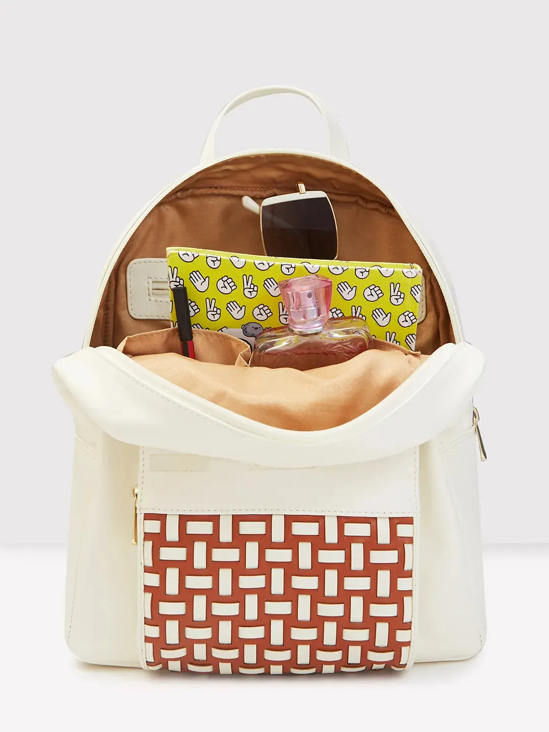 Caprese Zeta Quilted Large Vanilla Backpack