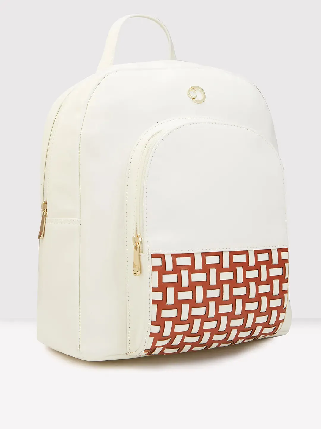 Caprese Zeta Quilted Large Vanilla Backpack
