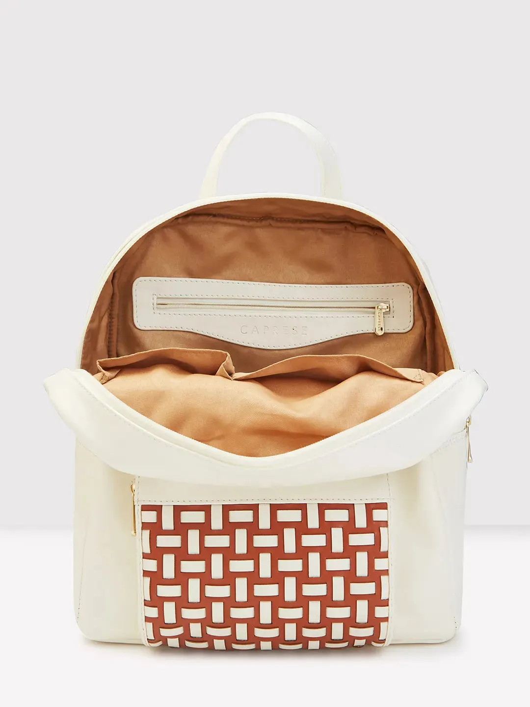 Caprese Zeta Quilted Large Vanilla Backpack