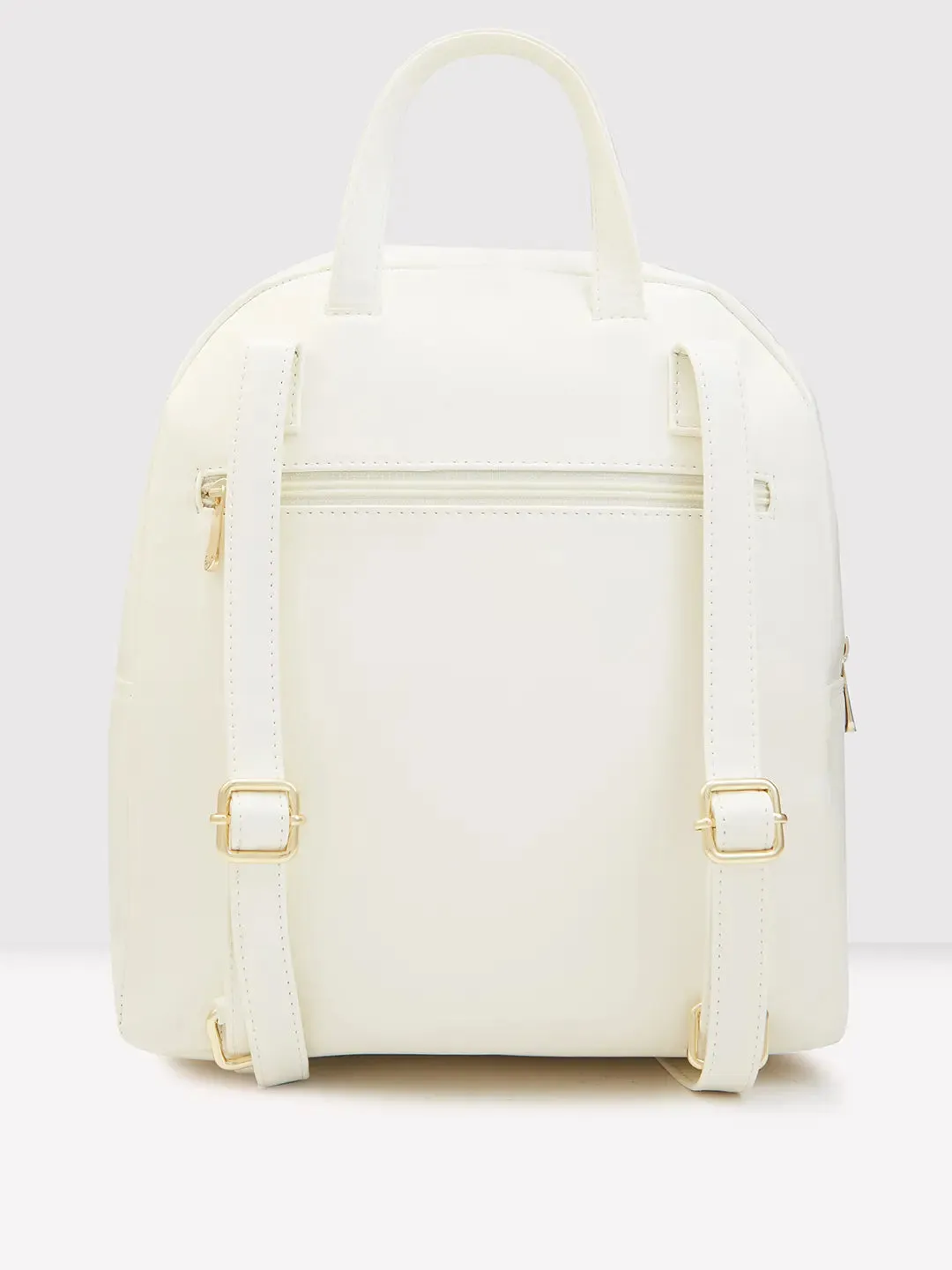 Caprese Zeta Quilted Large Vanilla Backpack