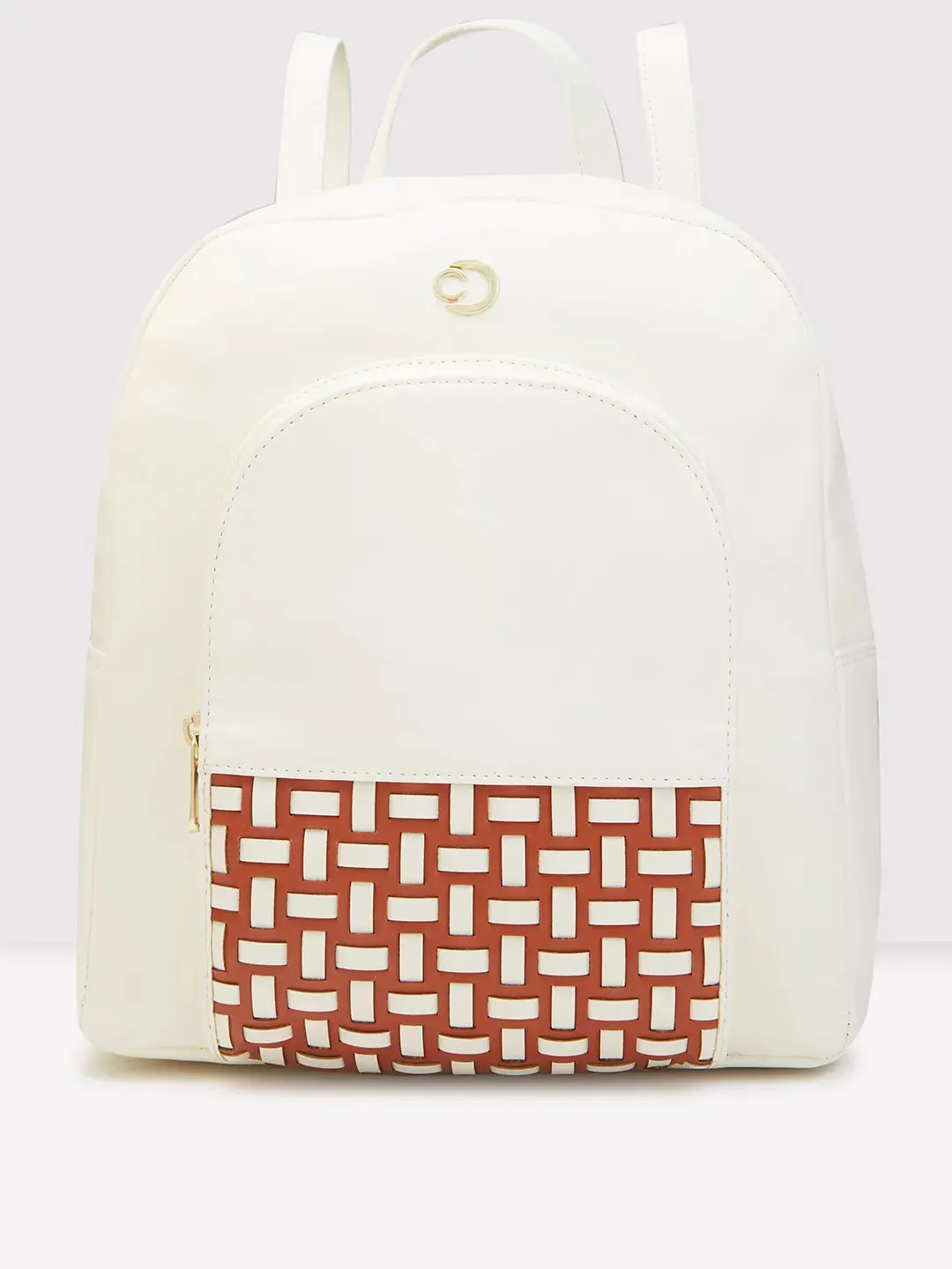 Caprese Zeta Quilted Large Vanilla Backpack