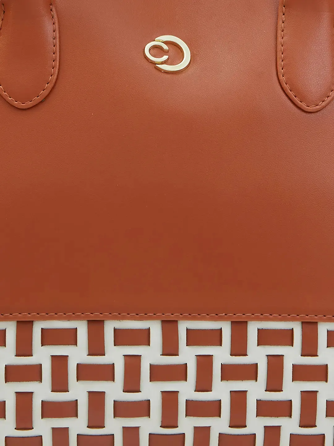 Caprese Zeta Quilted Medium Tan Satchel Bag