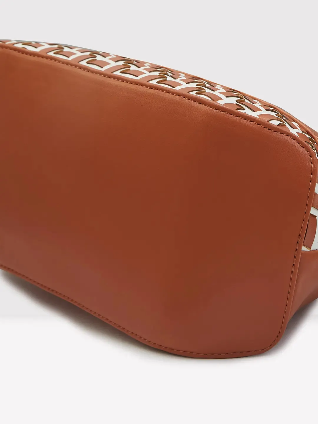 Caprese Zeta Quilted Medium Tan Satchel Bag