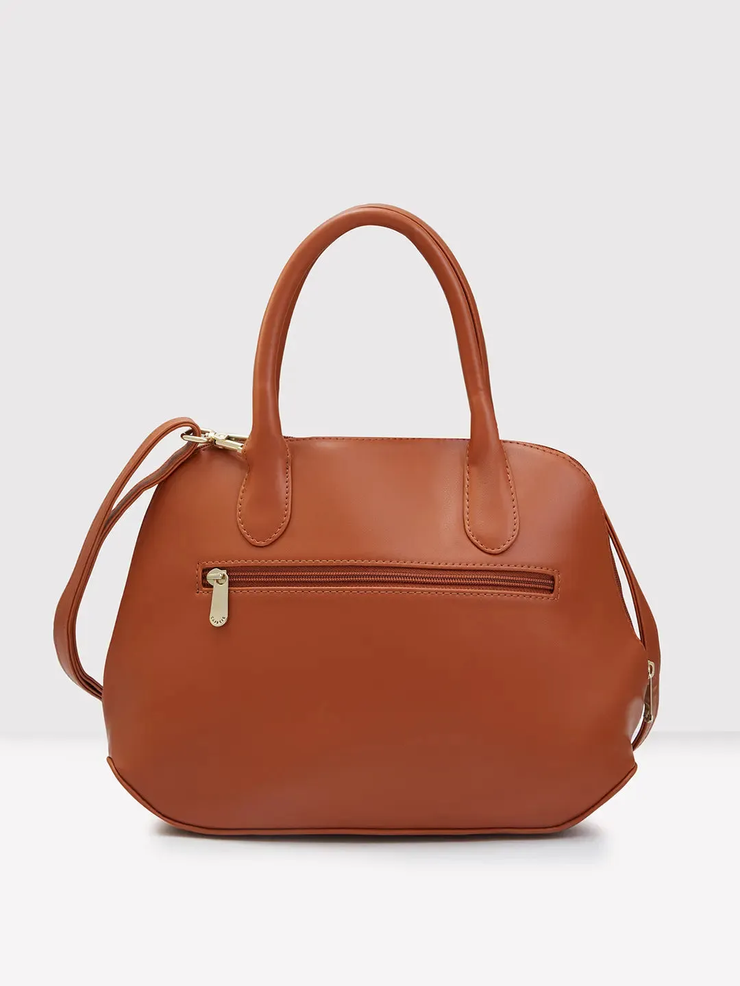 Caprese Zeta Quilted Medium Tan Satchel Bag