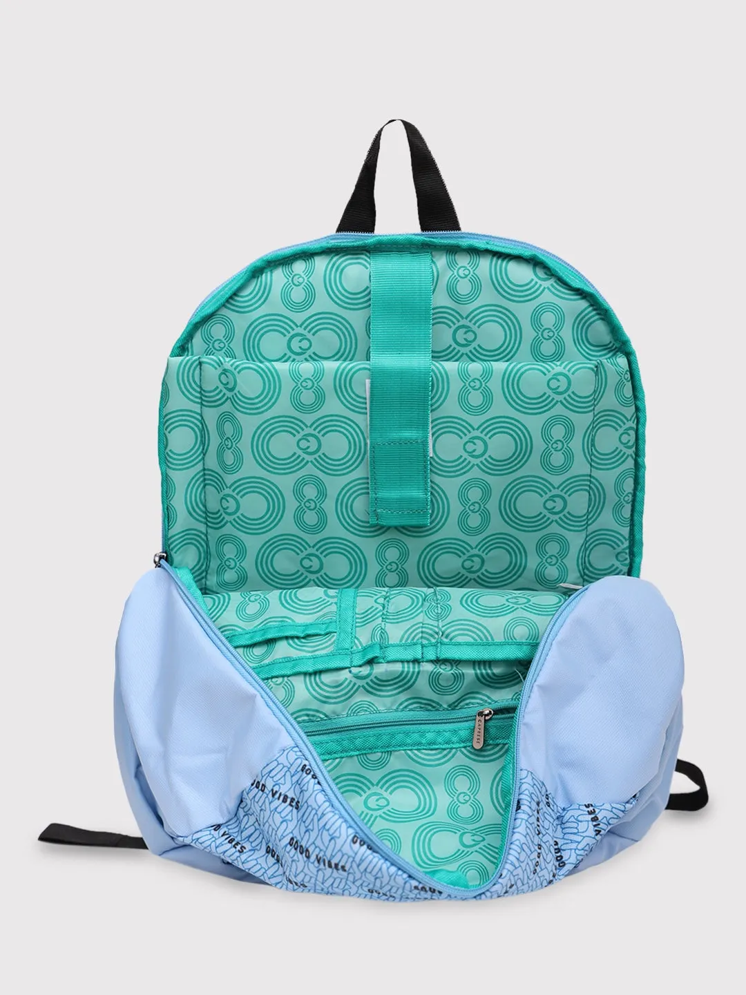 Caprese Zoe Large Light Blue Laptop Backpack