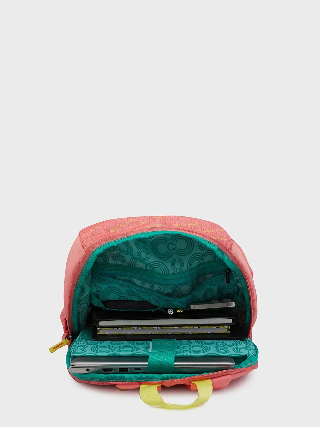Caprese Zoe Large Peach Laptop Backpack