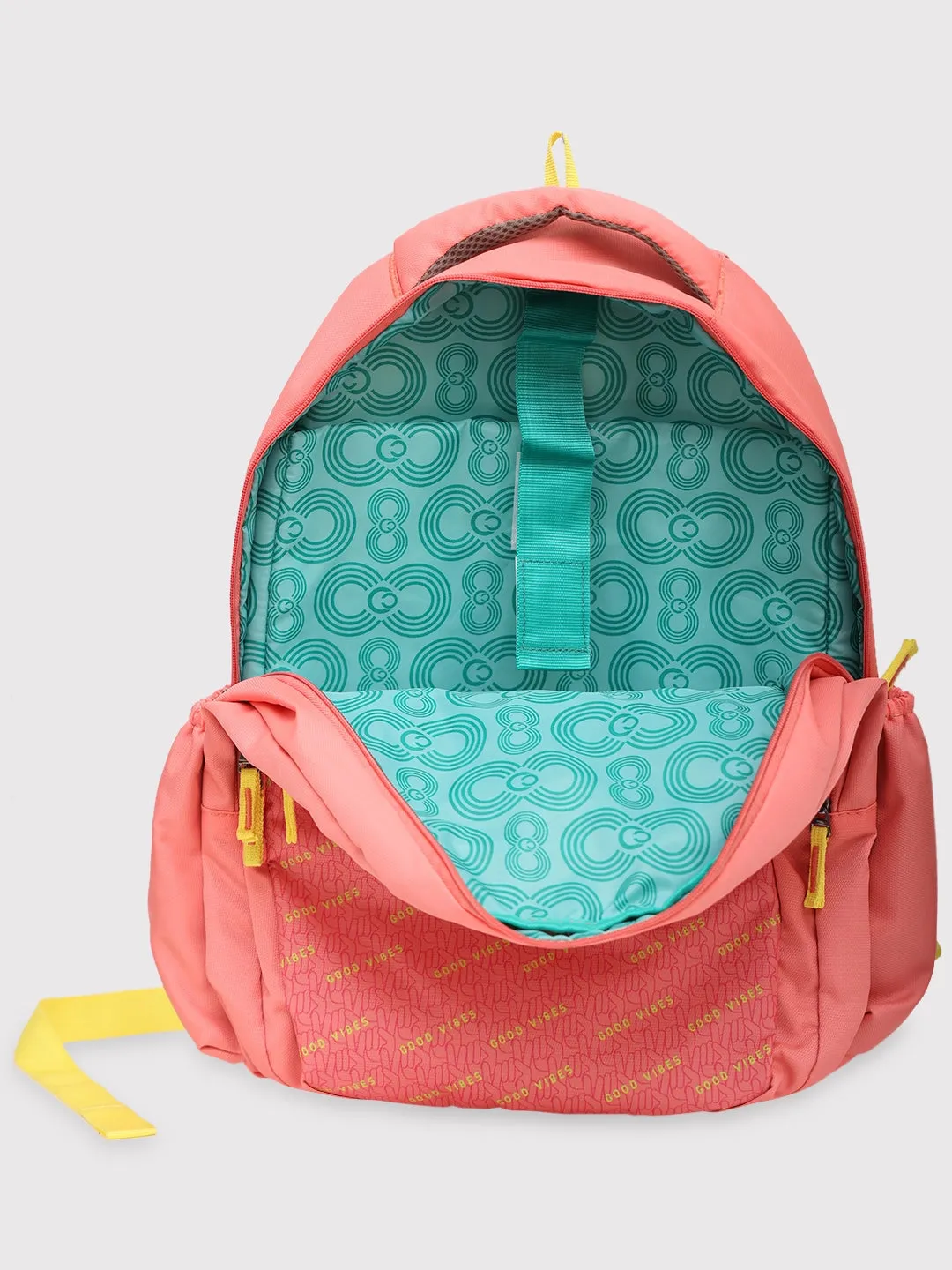 Caprese Zoe Large Peach School Backpack