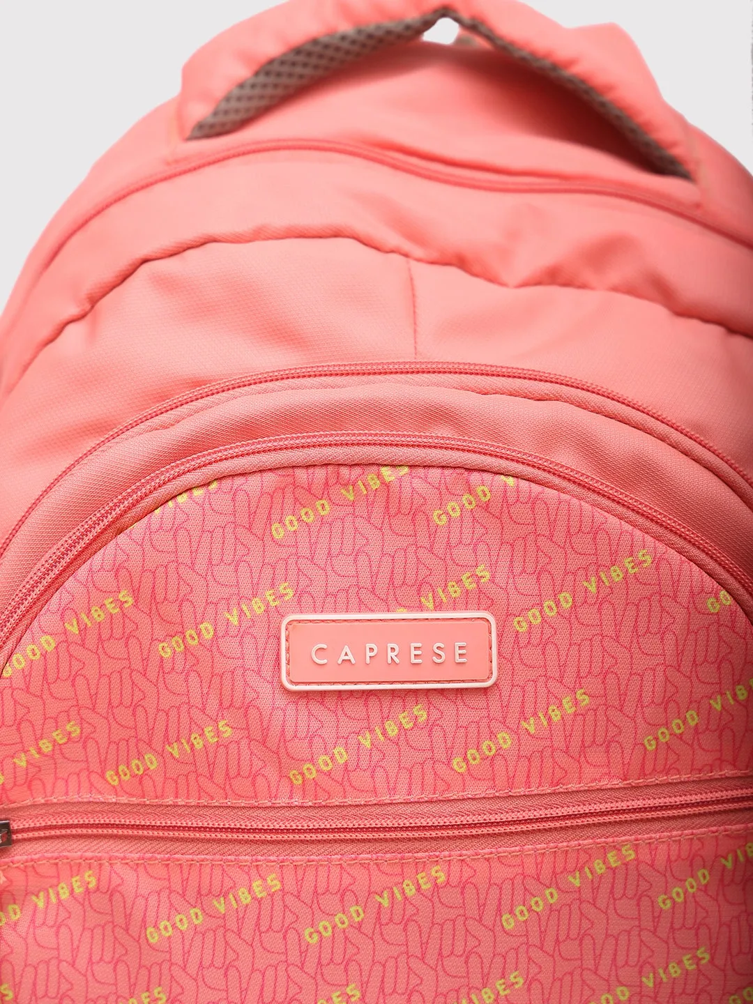 Caprese Zoe Large Peach School Backpack