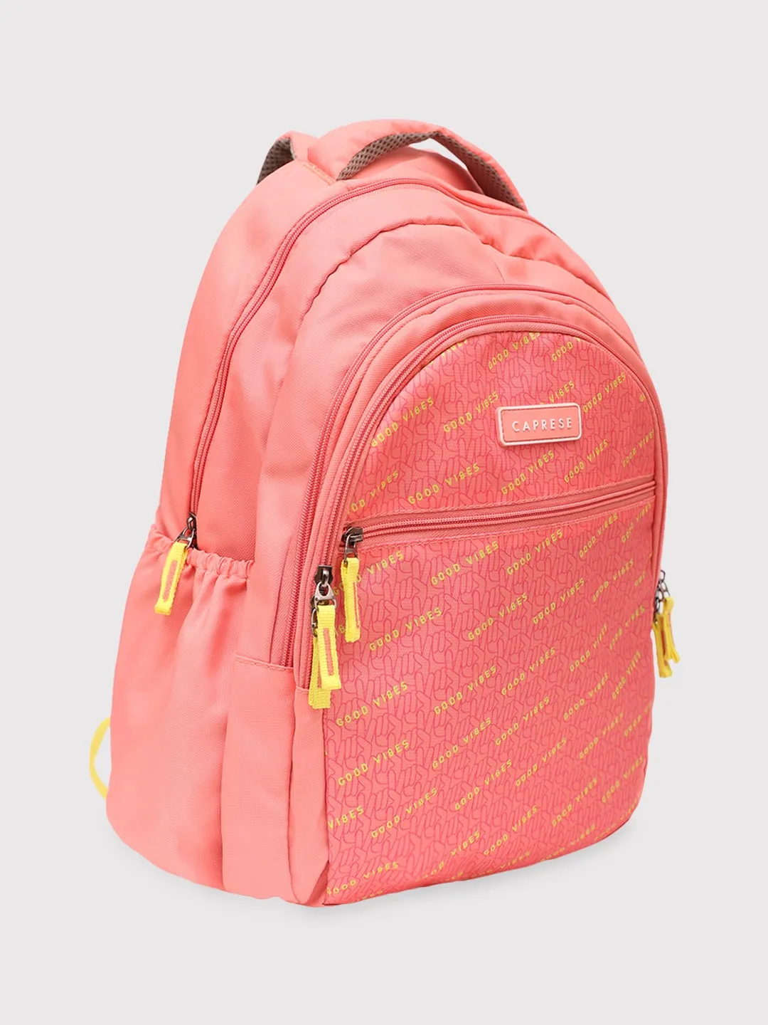 Caprese Zoe Large Peach School Backpack