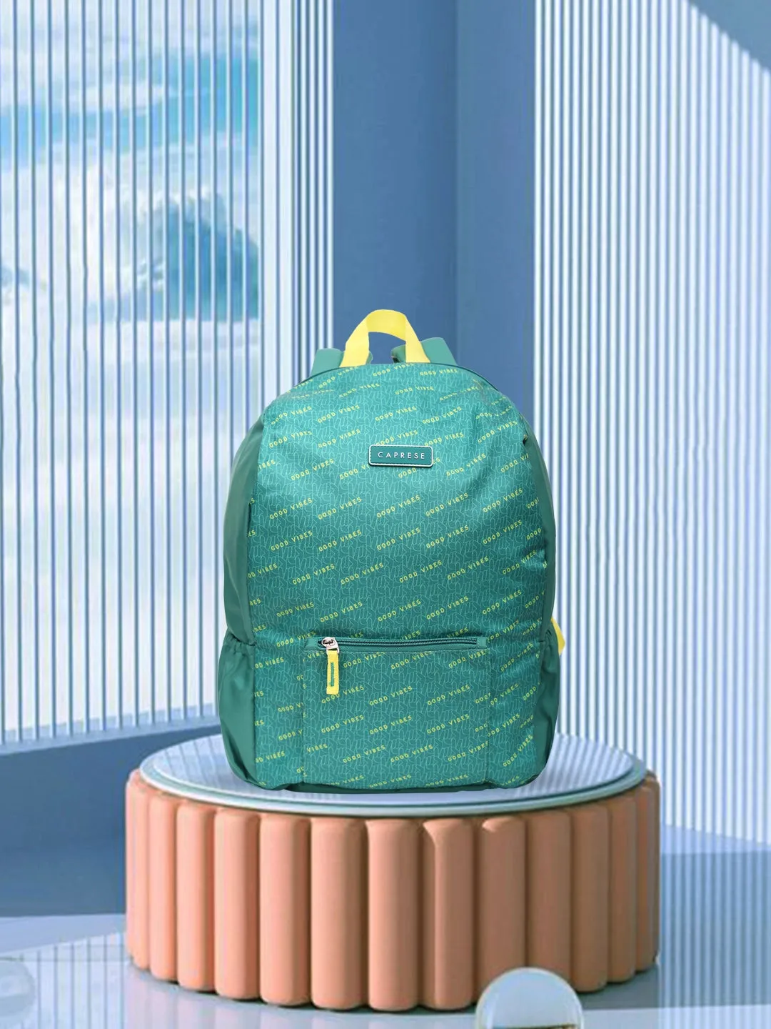 Caprese Zoe Large Sage Green Laptop Backpack
