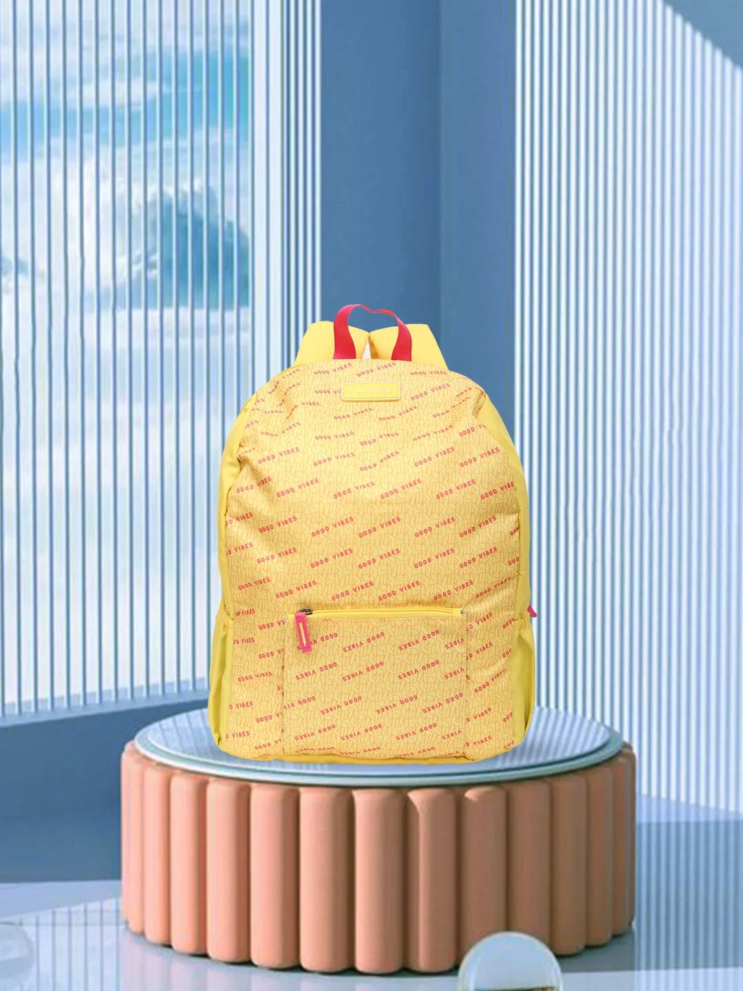 Caprese Zoe Large Yellow Laptop Backpack