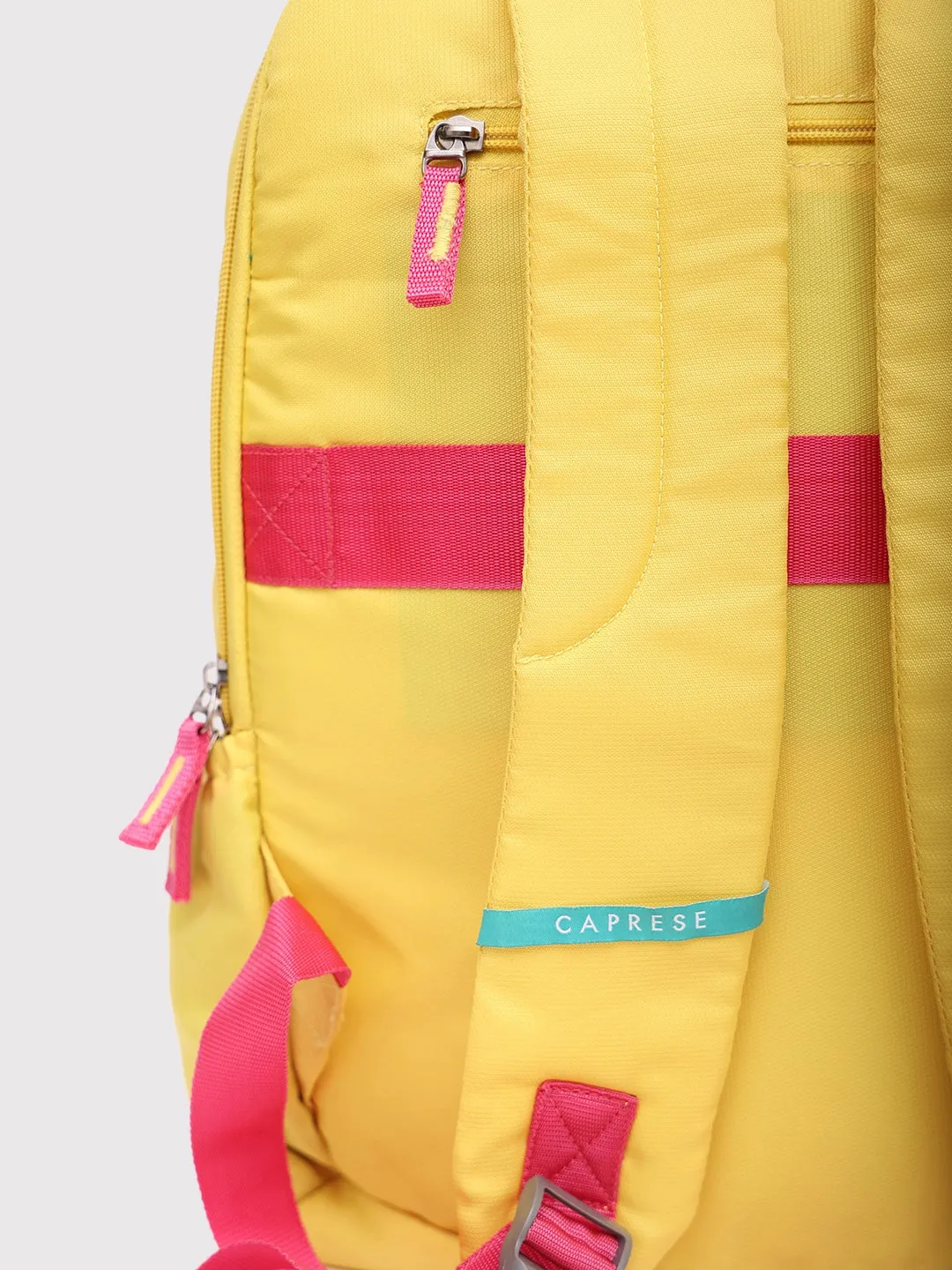 Caprese Zoe Large Yellow Laptop Backpack