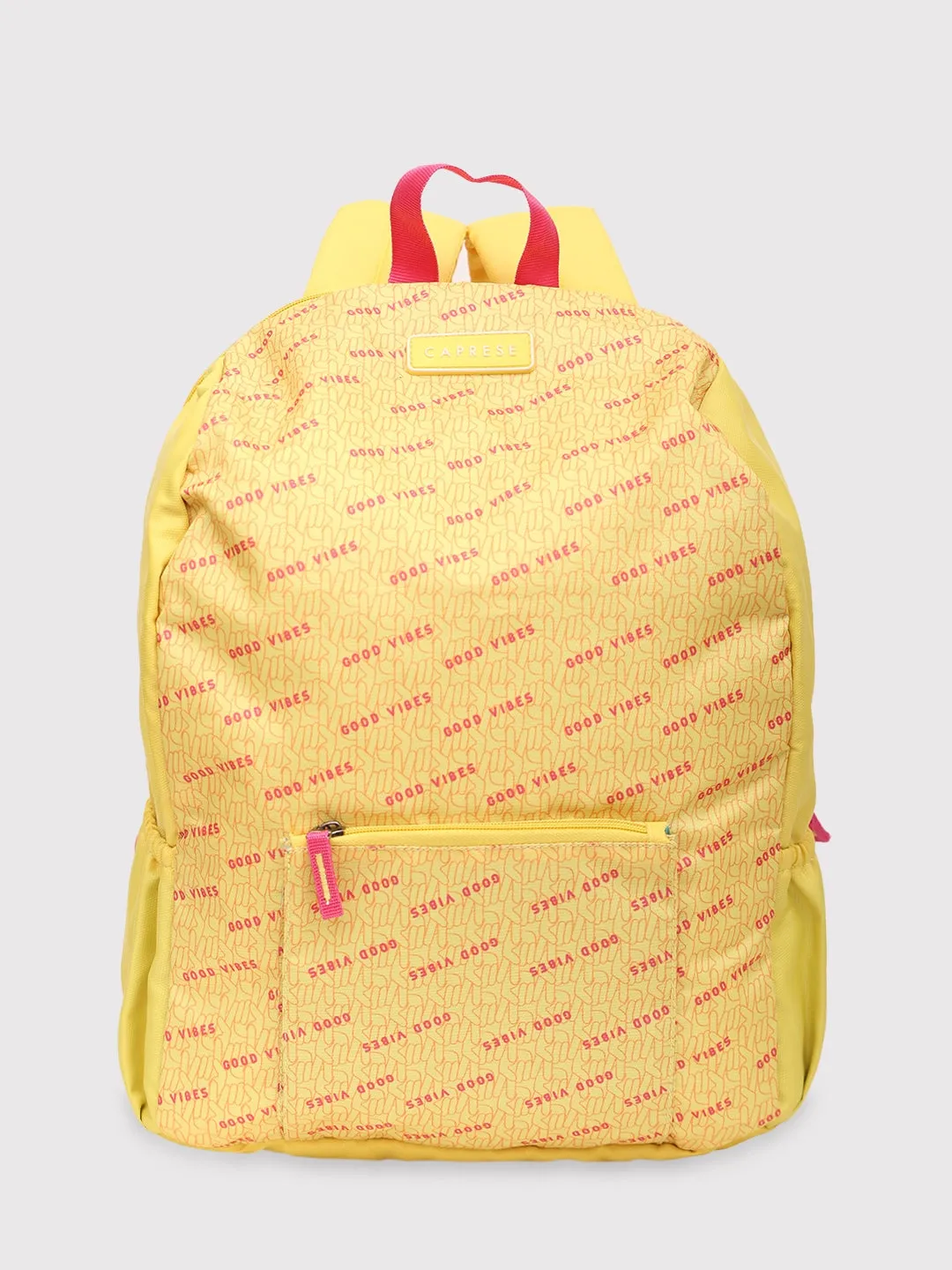 Caprese Zoe Large Yellow Laptop Backpack